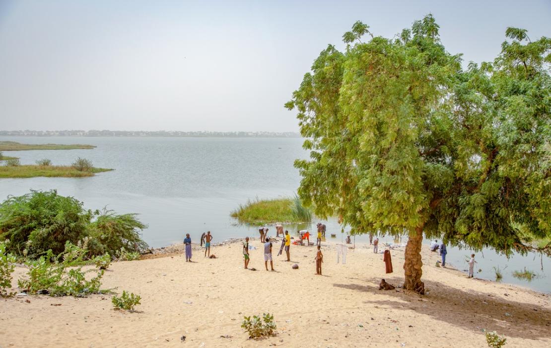 Local community on the Lake Chad river bank in Chad