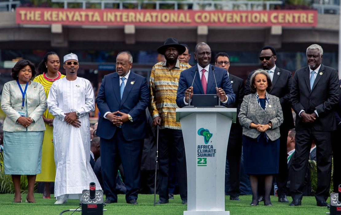 President Ruto speaking at the Africa Climate Summit in Nariobi, Kenya