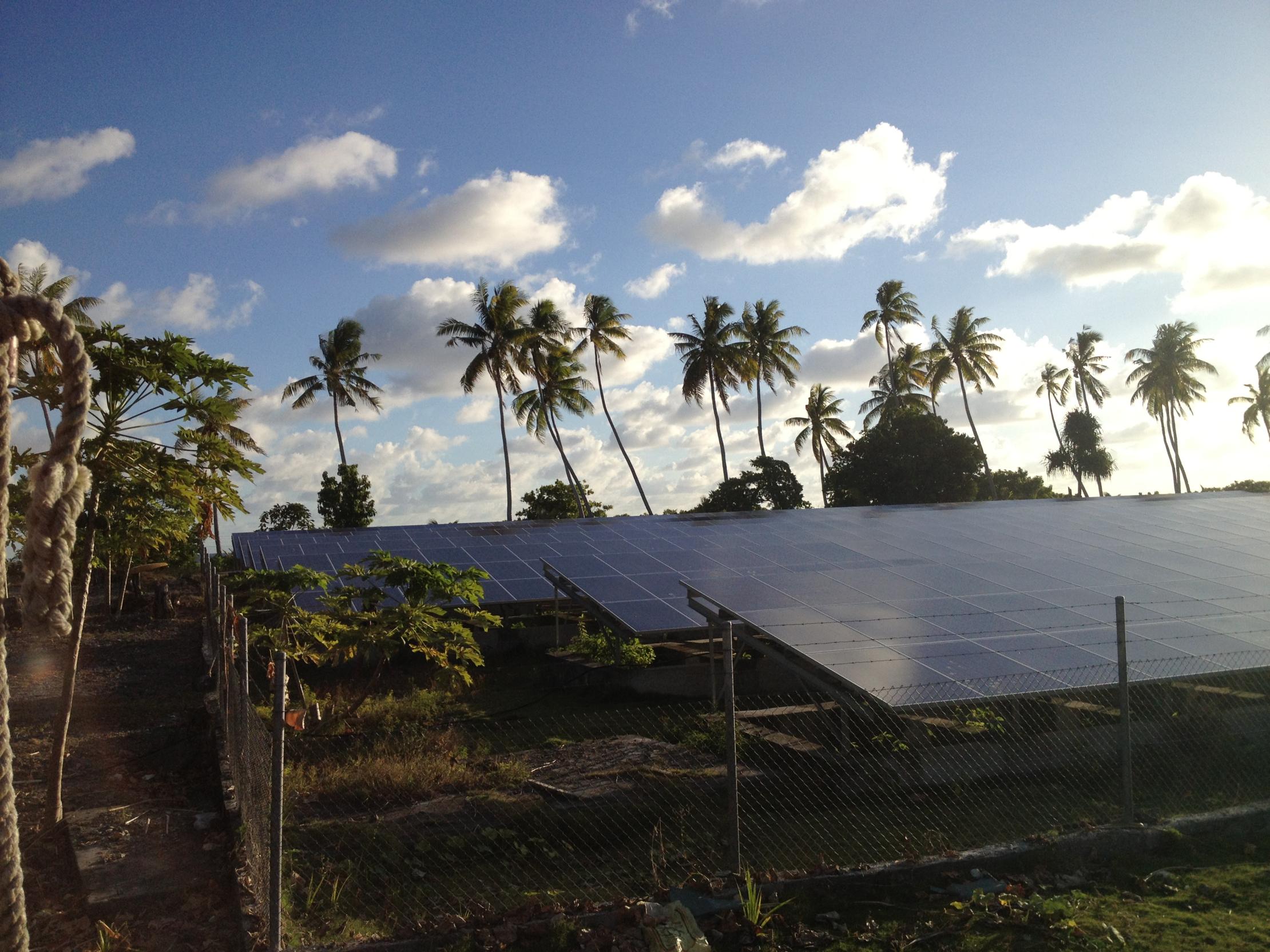 Solar Panels in Tokelau. Photo: UNDP/Andrea Egan
