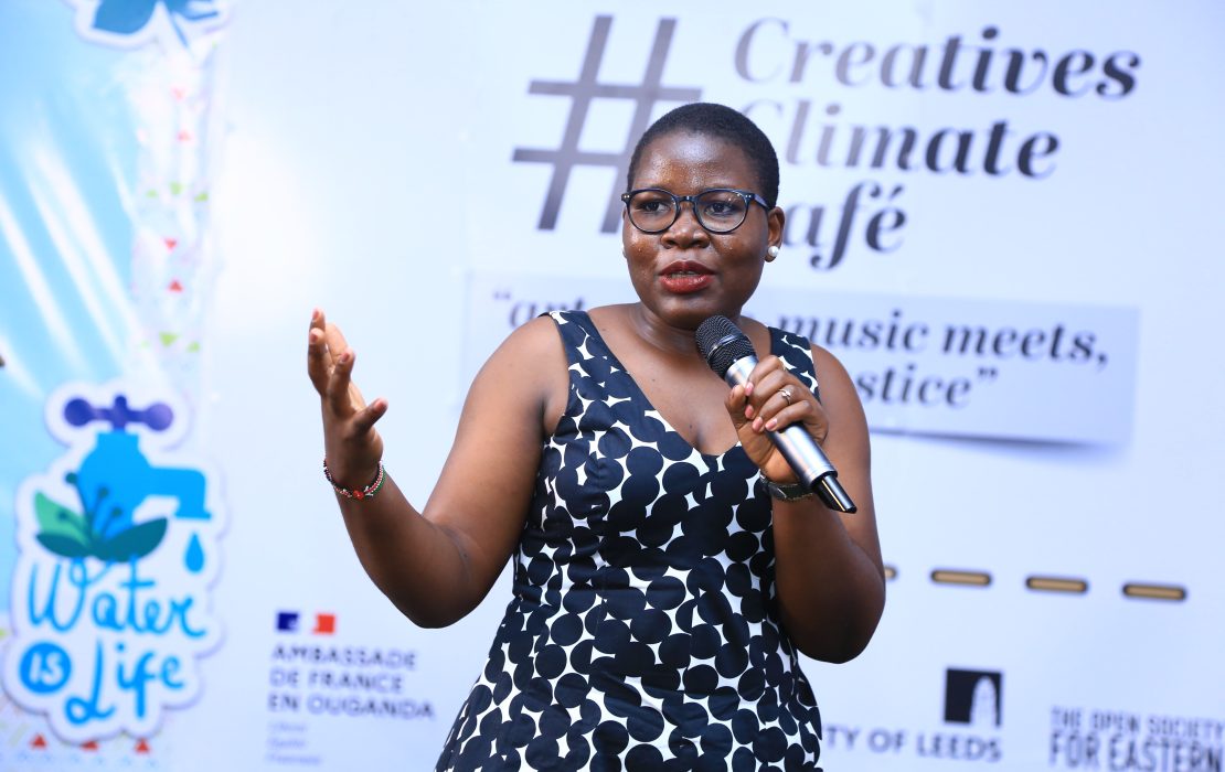 JulietGrace Luwedde at the Climate Creatives Café in Uganda. 