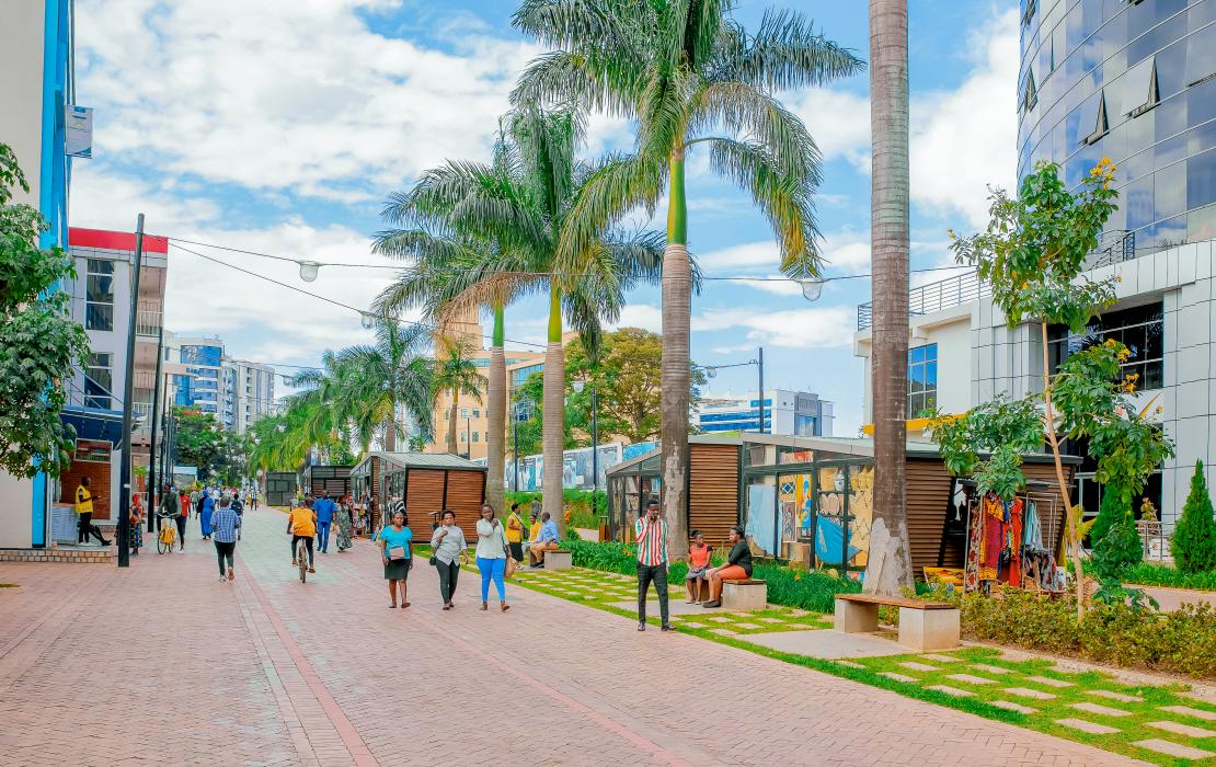 Paseo urbano Imbuga en Kigali, Rwanda