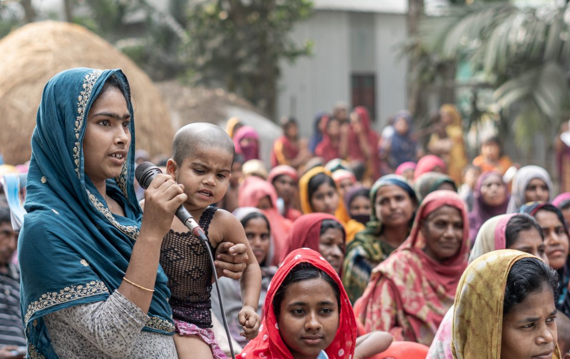 Women attending training sessions at Char Rajibpur. Photo: Footsteps Women attending training sessions at Char Rajibpur