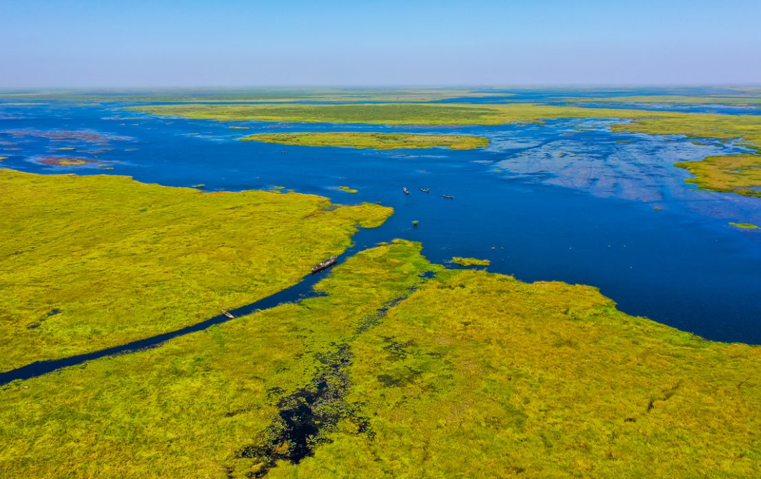 Photo : PNUD WACA Aerial view of a river and green fields in Chad