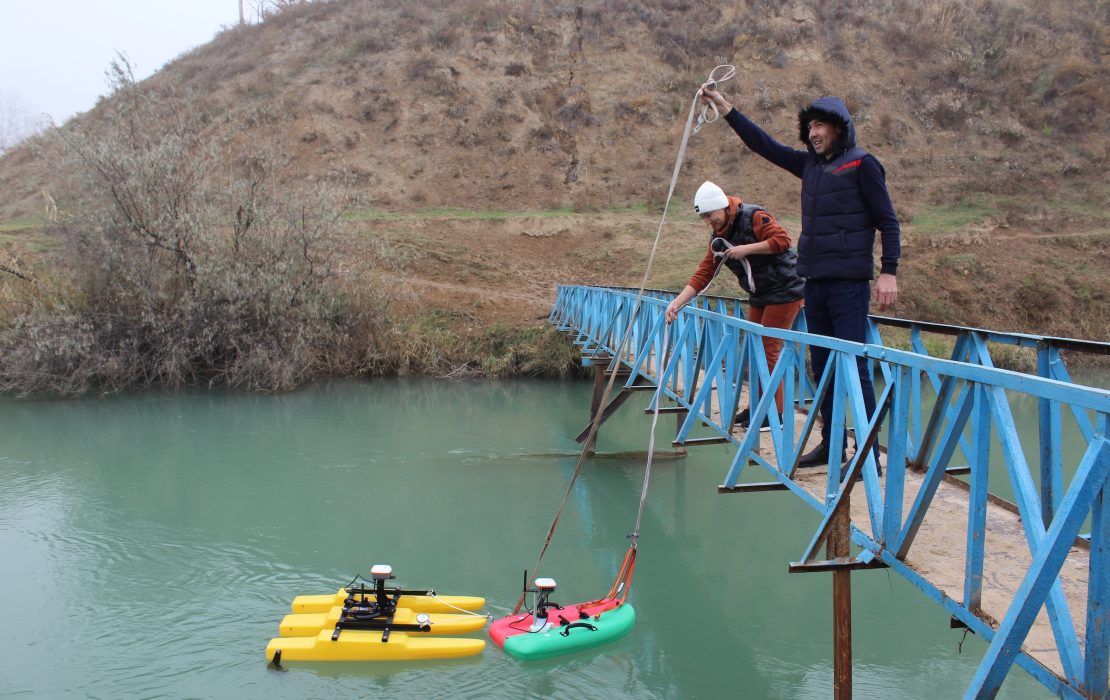 Hydrologists test out new monitoring equipment in Tashkent, Uzbekistan. Floods affect more people globally than any other natural hazard.