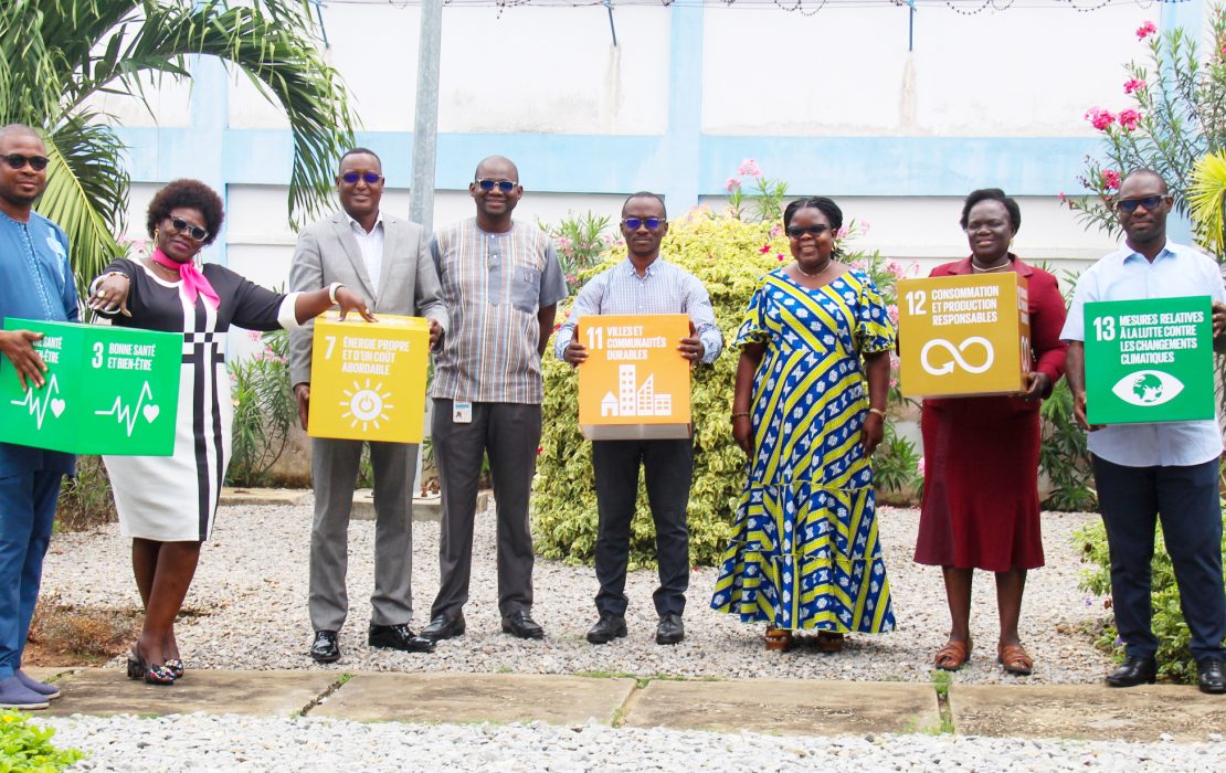 UNDP Benin staff launching the solar energy system