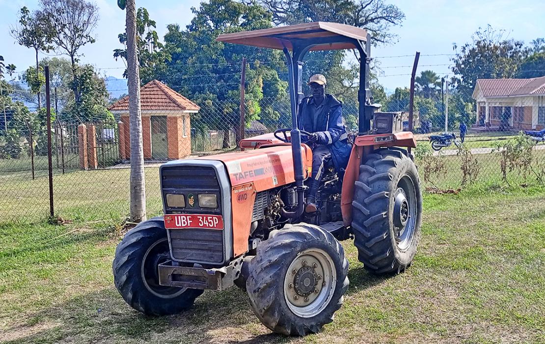 Man on a tractor.