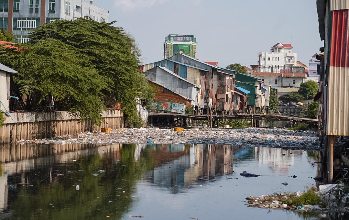 Plastic in Phnom Penh waterways
