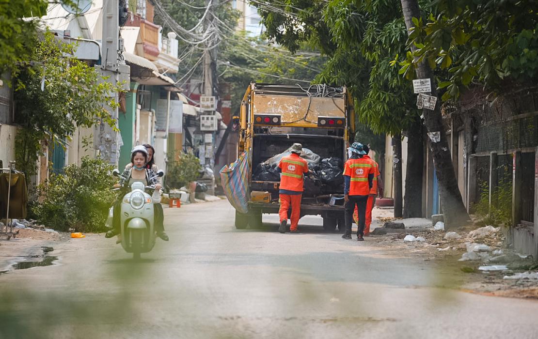 Garbage trucks in Phnom Penh