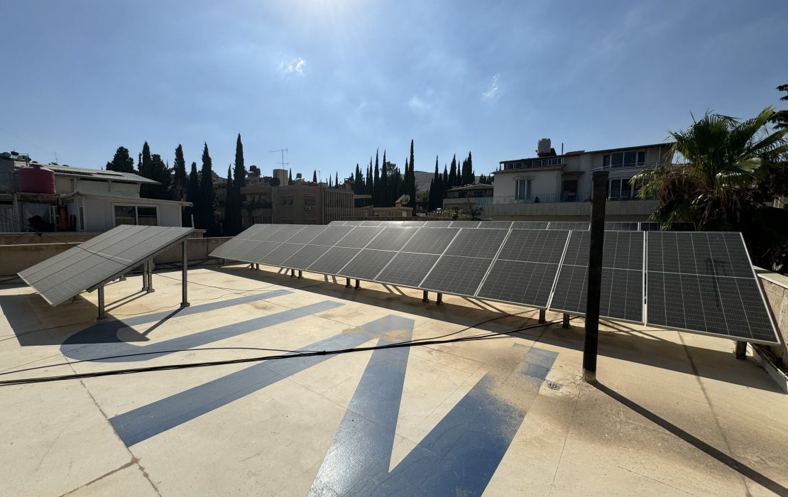 Rooftop solar panels, Damascus, Syria