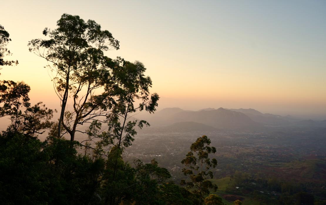 Mountain landscape at dawn