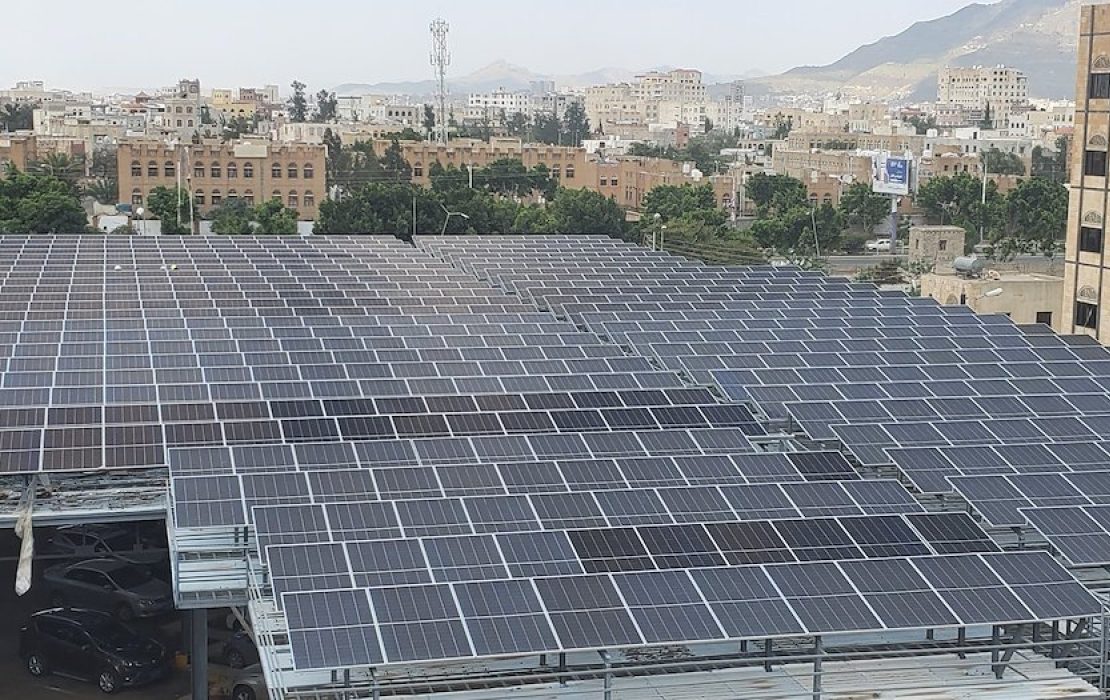 Completed solar panel system at UNDP Yemen