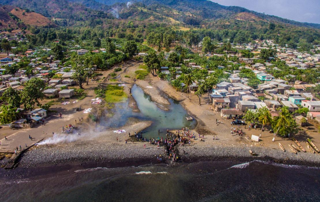 Aerial view of Sao Tome and Principe. 