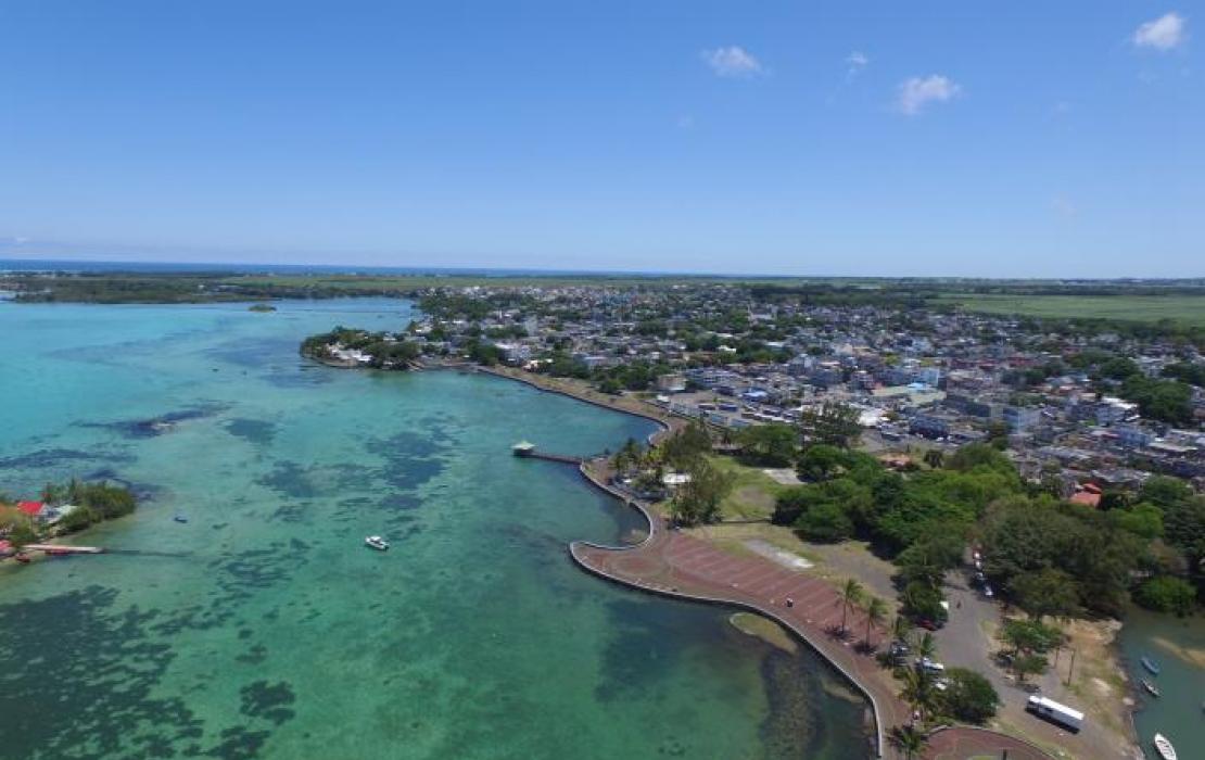 aerial view of Mauritius