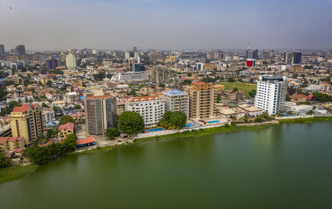 A city by a river in Nigeria