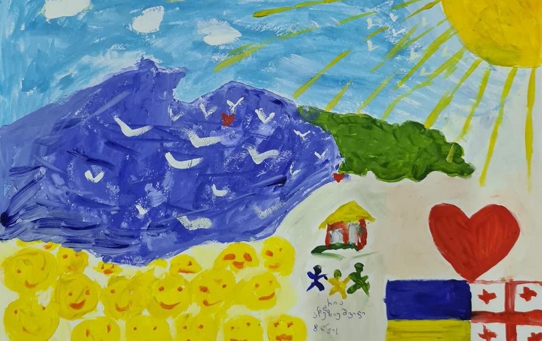 Child's drawing on peaceful and safe environment in the Black Sea