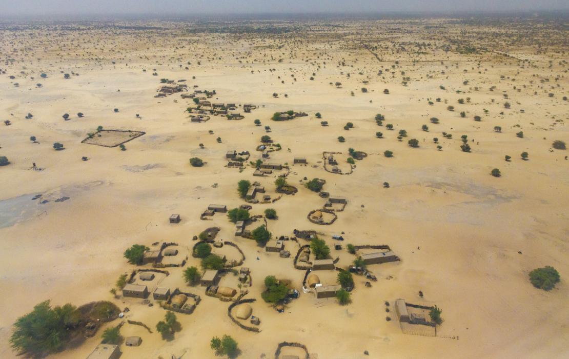 aerial view of a village in Mali