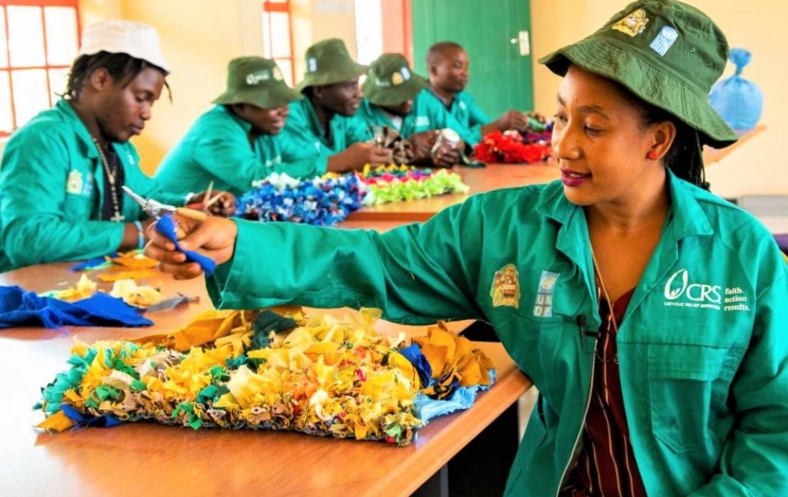 Youth converting waste into a usable product in Malawi