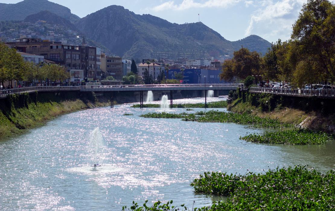 Asi river in the Hatay province of Turkey