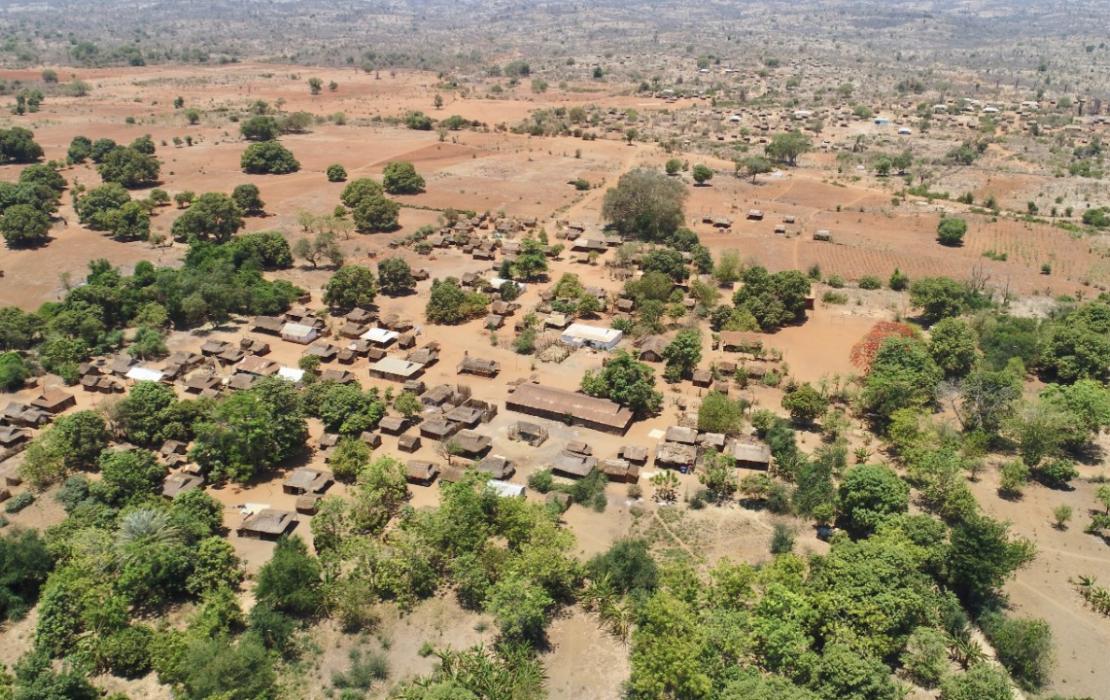 Vue aérienne d'un paysage du sud-ouest de Madagascar