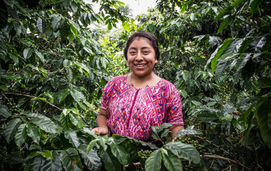 Woman smiling in the forest