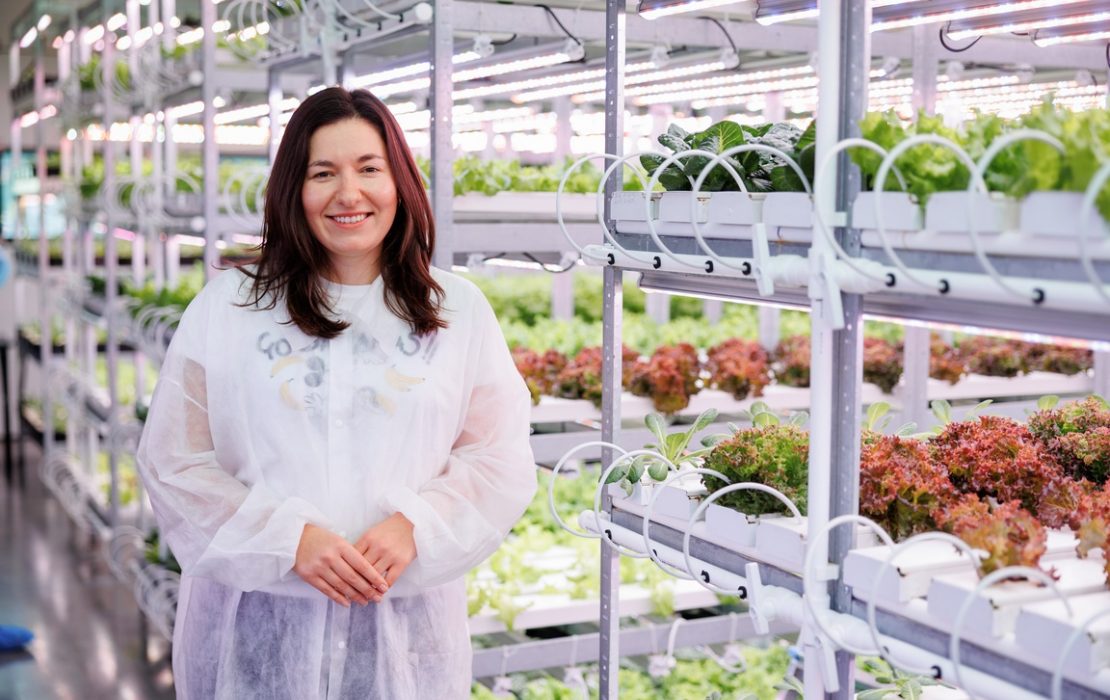 In Moldova, entrepreneur Zinaida Plămădeală runs a vertical hydroponic farm using energy-efficient tech to grow greens sustainably and cut emissions