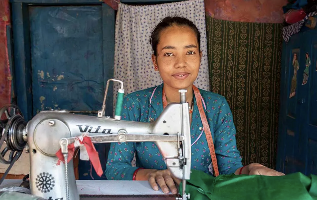 21-year-old Krishna's tailoring business took off thanks to a steady supply of electricty
