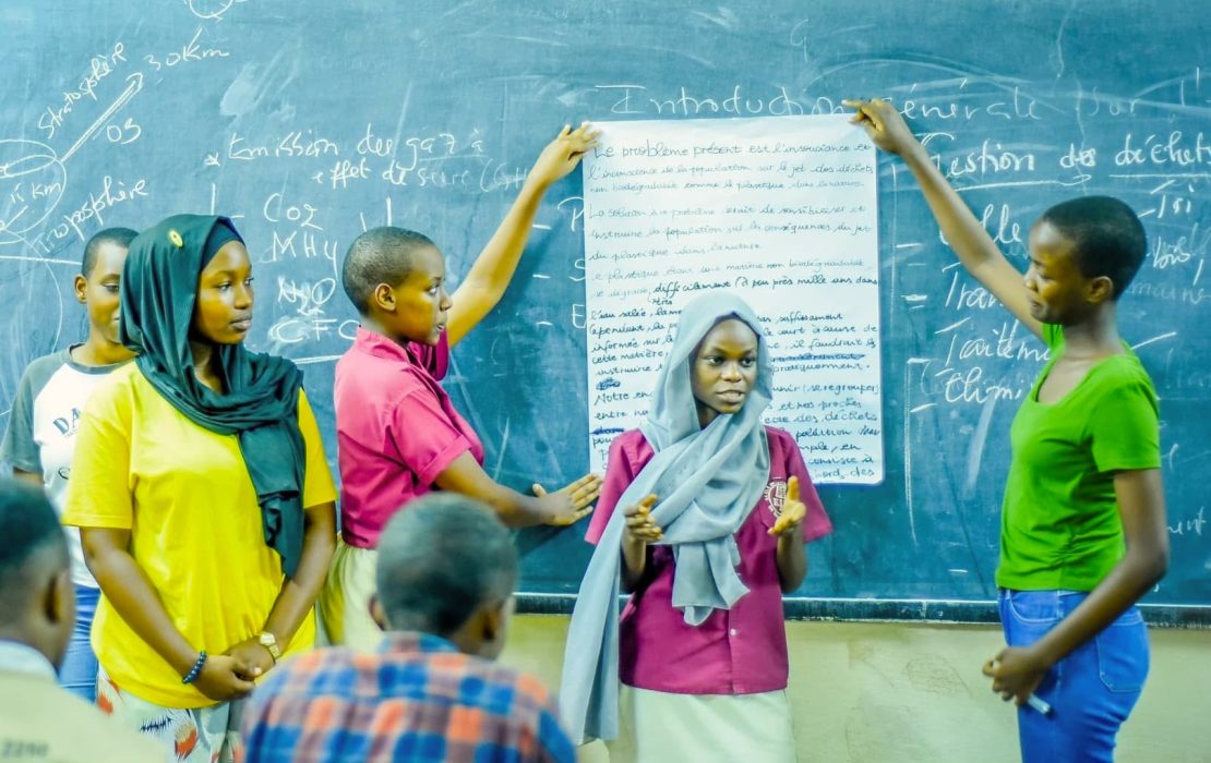 Students learning about climate and environmental issues in Burundi
