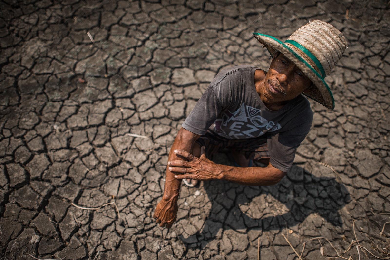 Farmer in a drought affected area