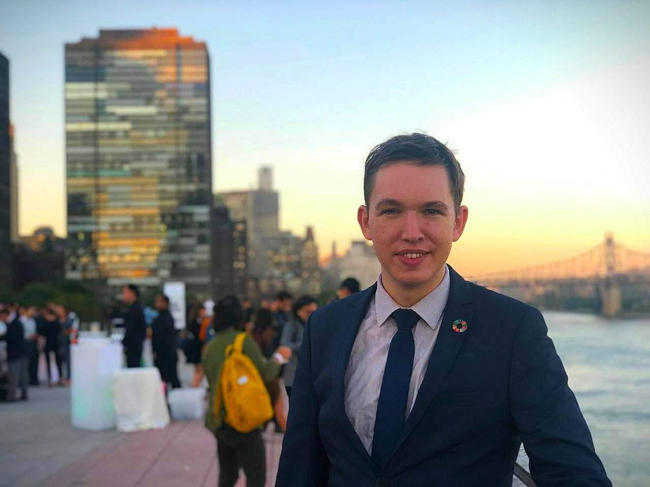 Vladislav Kaim at a reception following the UN Youth Climate Summit in New York, September 2019. Photo: Kaime Silvestre.