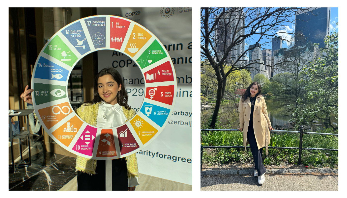 Leyla Hasanova with SDGs sign