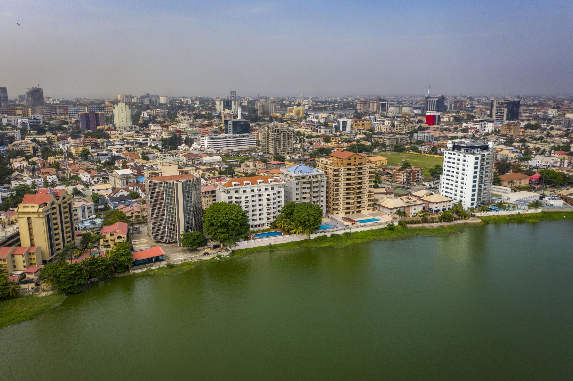 A city by a river in Nigeria