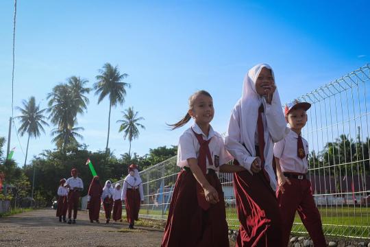 Students at their school