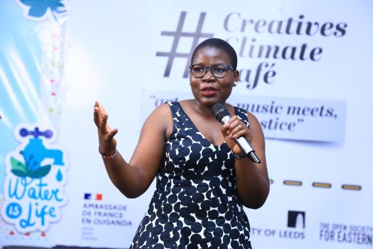 JulietGrace Luwedde at the Climate Creatives Café in Uganda. Photo: Philip Mwebaza JulietGrace Luwedde at the Climate Creatives Café in Uganda.
