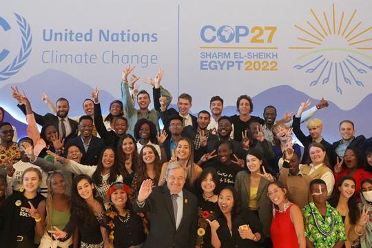Young climate leaders meet with UN Secretary General António Guterres A month later, two young climate leaders reflect on COP27 in Egypt