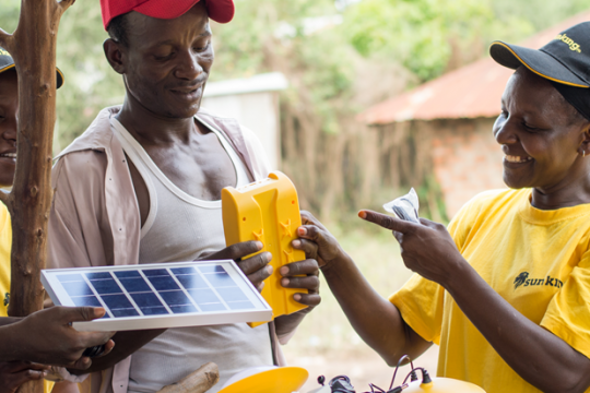 Introducing solar power in a remote village in Nigeria. 