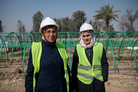 Two women engineers in Iraq implementing climate solutions