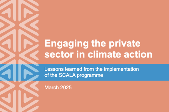 Engaging the private sector in climate action: Lessons learned from the implementation of the SCALA programme cover
