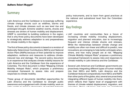 A Strategic Approach to Climate Mobility Adaptation and Resilience in Latin America and the Caribbean