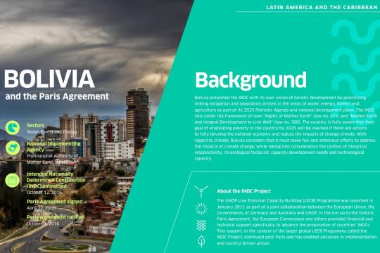 INDC Project Actions and Impacts: Bolivia