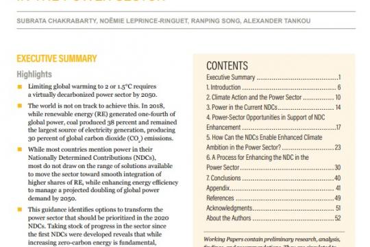 Enhancing NDCs: Opportunities in the Power Sector