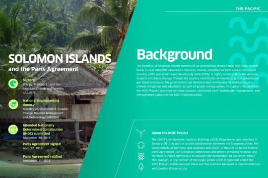INDC Project Actions and Impacts: Solomon Islands