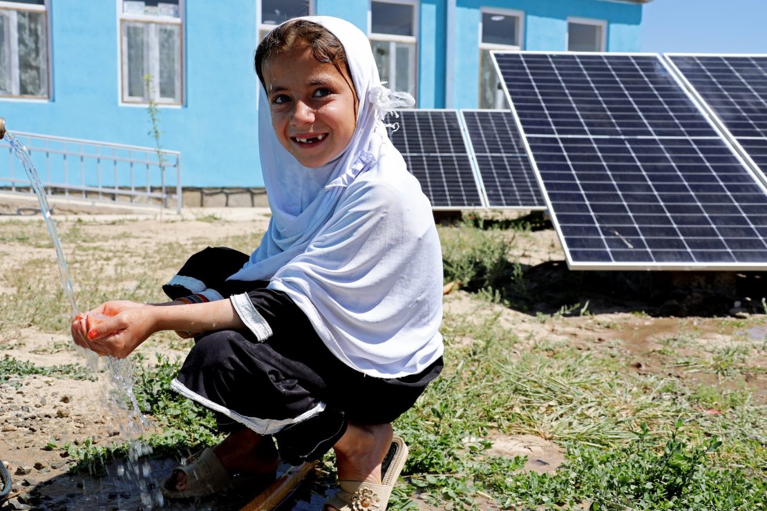 Solar panel at Girl's Primary School in Paktika, Afghanistan