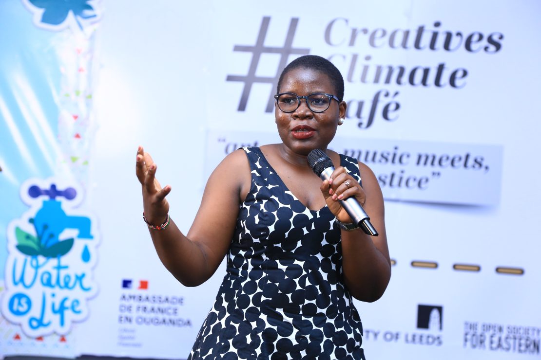 JulietGrace Luwedde at the Climate Creatives Café in Uganda. 