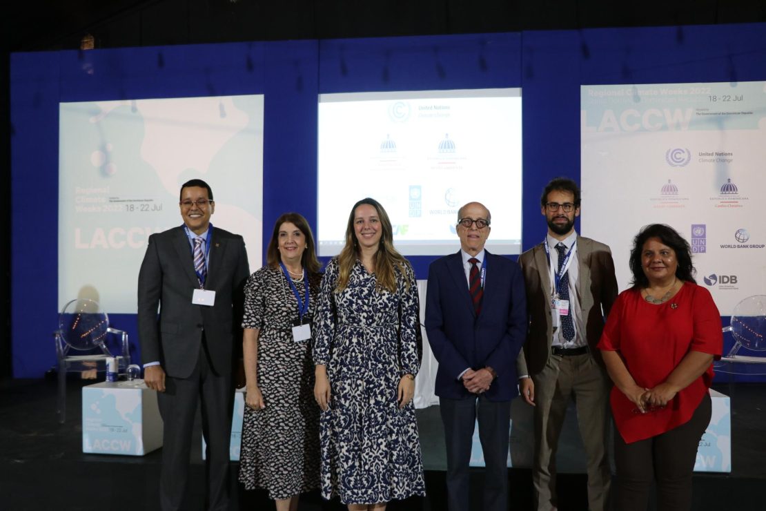 Representantes de la República Dominicana durante la Semana del Clima de América Latina y el Caribe 2022