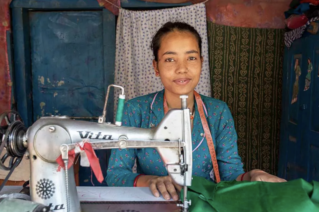 21-year-old Krishna's tailoring business took off thanks to a steady supply of electricty