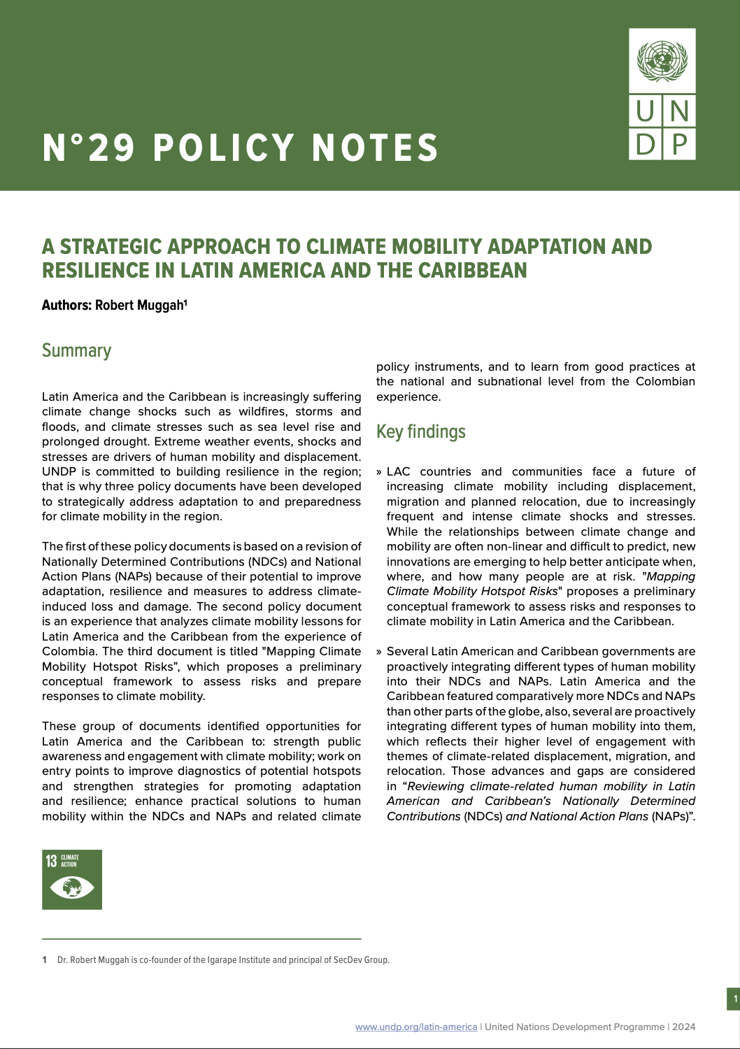 A Strategic Approach to Climate Mobility Adaptation and Resilience in Latin America and the Caribbean