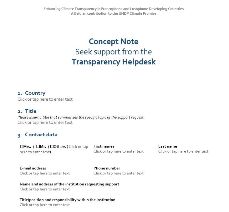 Transparency Helpdesk Concept Notes 