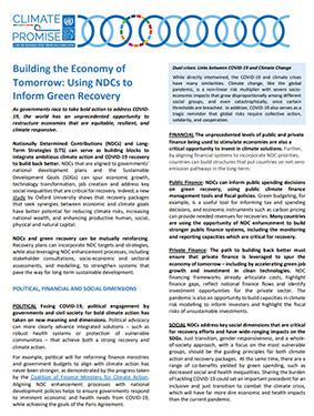 Using NDCs to Inform Green Recovery