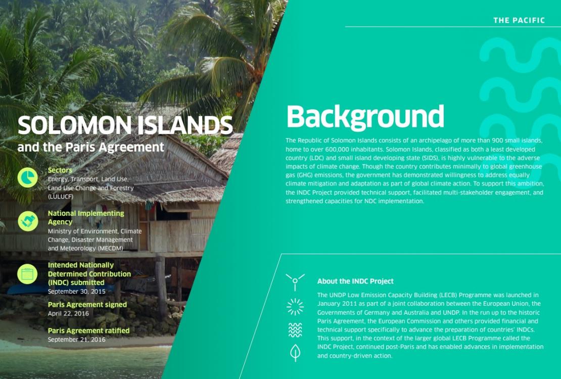 INDC Project Actions and Impacts: Solomon Islands