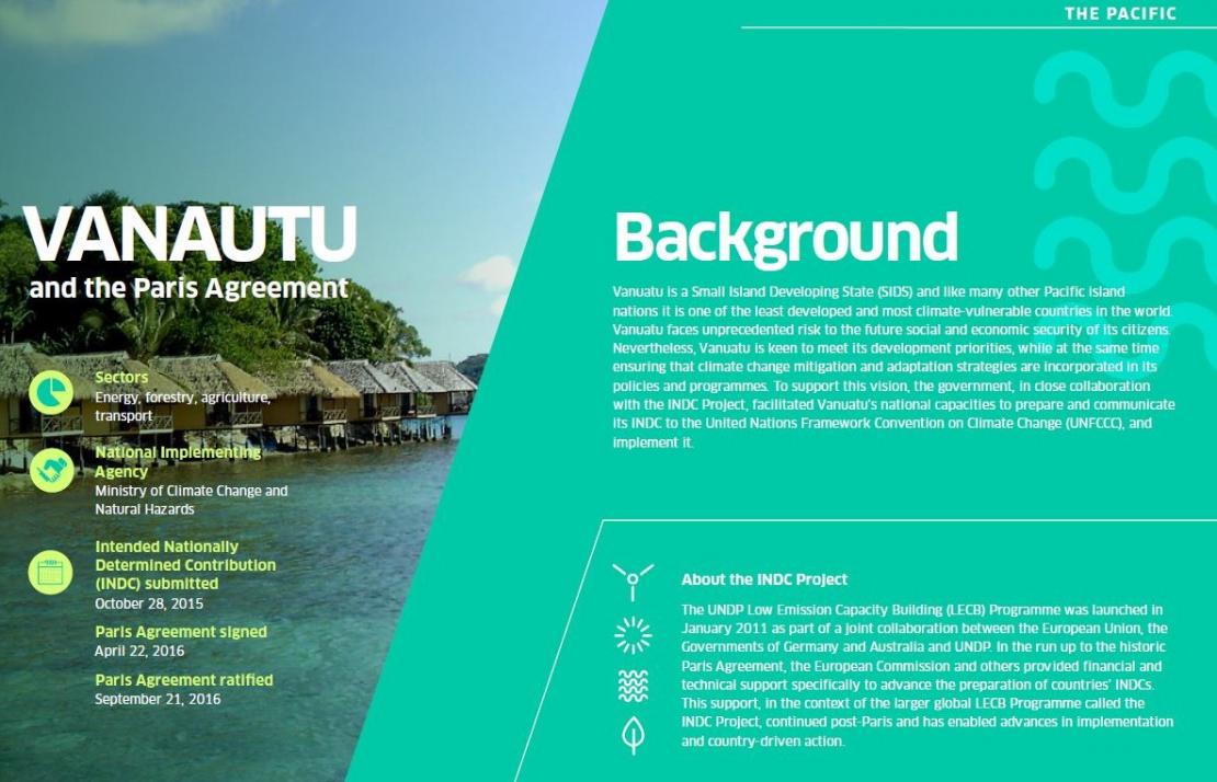 INDC Project Actions and Impacts: Vanuatu